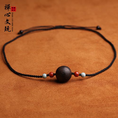 情侣天然越南芽庄沉香珠吊坠挂件项链锁骨链男女沉水沉香木保真