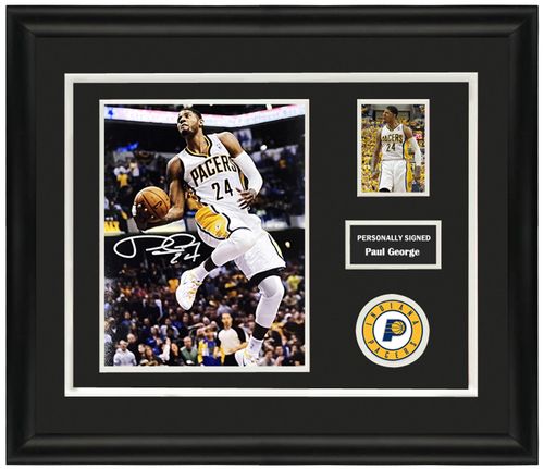 收藏 泡椒保罗乔治 亲笔签名 照片裱框 含sa证书 步行者时期