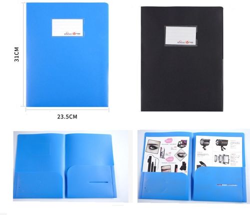 a4双面插袋文件夹简易文件套袋会议报告夹单片二页夹封面夹hy3156