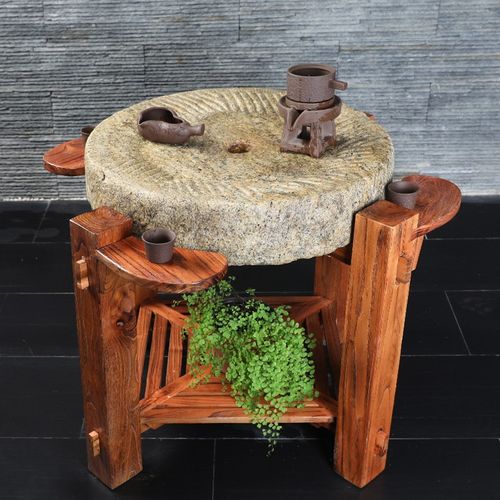 石磨茶几 直径60厘米高60