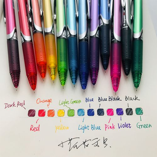 开拓王 日本进口pilot百乐v5rt彩色中性笔0.5按动替芯水性签字笔