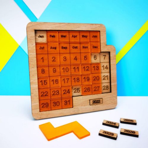 日历拼图中文puzzle日历时间拼图6岁以上幼儿木质制平图带日期中文高