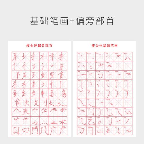 卡黛姿 初学者瘦金体入门临摹毛笔字帖基础笔画偏旁部首毛笔书法练字