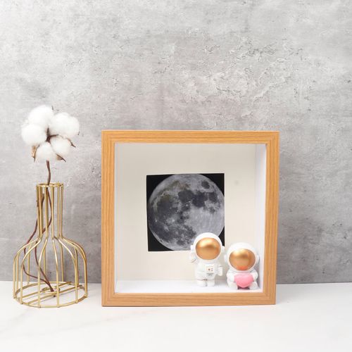 立体中空相框手脚印衍纸干花标本moon画框黏土贝壳昆虫照片展示框
