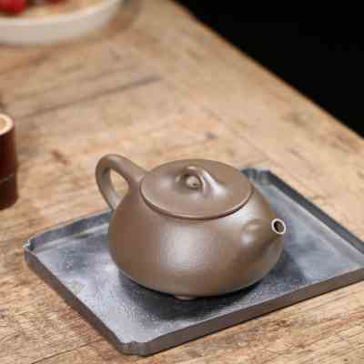 紫砂壶名家谢晓东茶具纯全手工泡茶壶原矿青灰泥景舟石瓢壶220cc