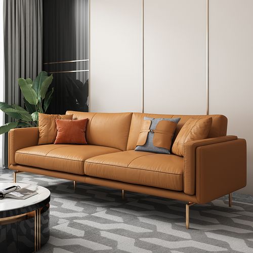 北欧三人位真皮沙发简约意式现代进口牛皮家具123组合轻奢皮沙发