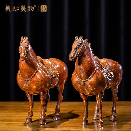 云南斑铜唐代五花马招财纳福家居装饰摆件手作工艺品高档礼品客厅