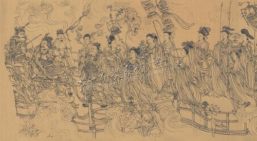 gt18唐吴道子八十七神仙卷绢本tif超高清国画电子版名画图片素材