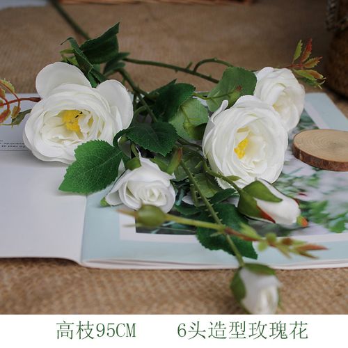 仿真高枝落地玫瑰花 婚庆造型6头玫瑰 橱窗门头插花