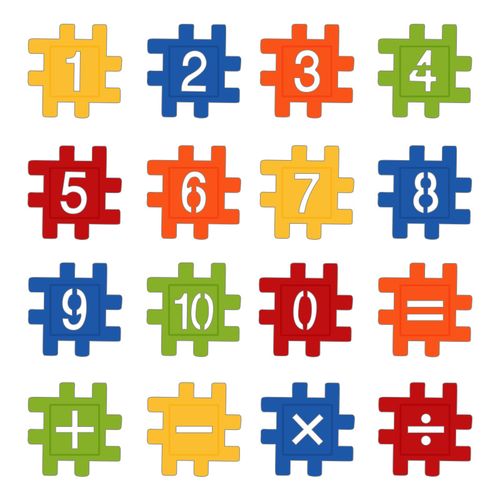 中国复古数字插块积木益智babytry蓓臣儿童方块拼插玩具100片.