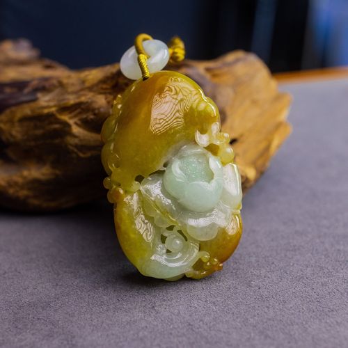 天然翡翠 a货 吊坠 挂件 俏雕花鸟 冰种hh-2may28-u4935