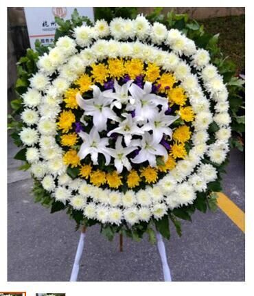 直径90鲜花花圈白事祭奠悼念殡葬鲜花死人老人过世送花殡仪馆花篮