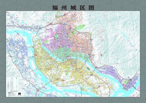 新版 福州市城区地图挂图 福州市区挂图 仓山台江晋安鼓楼马尾区 横版