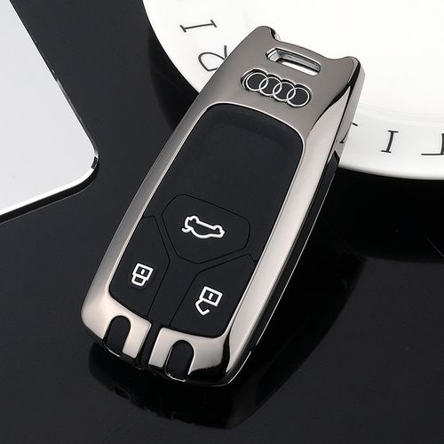 适用于奥迪a5钥匙套2021款时尚动感致雅型车钥匙包金属改装壳扣 枪色