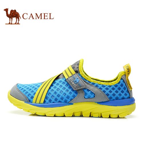 骆驼牌运动鞋女春夏季户外休闲鞋女魔术贴扣带网布透气徙步登山鞋