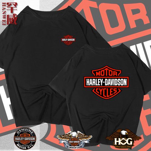 harleydavidson哈雷摩托车机车俱乐部纯棉t恤短袖男女半袖衫衣服