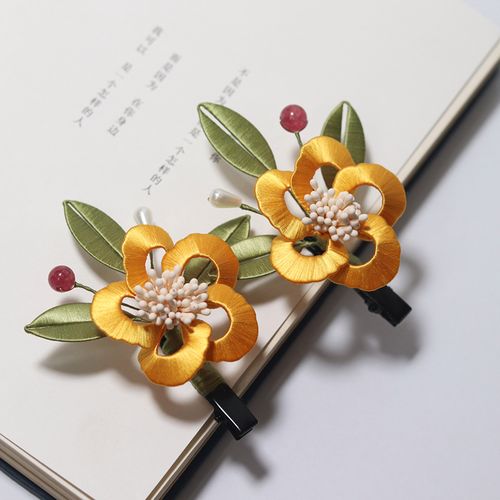 小杏春缠花材料包发夹对夹古风发簪diy手工簪子新手完整教程