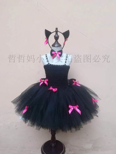 儿童万圣节礼服小猫咪演出服学猫叫舞蹈表演服喵喵
