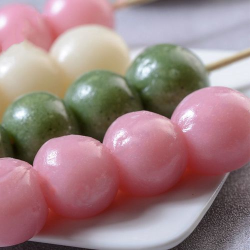 日式花见三色丸子串糯米团子日本传统美食零食特产网红糕点 花见三色