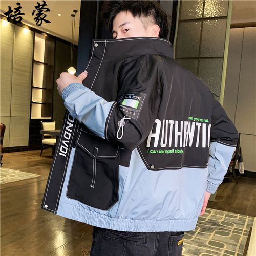 培蒙(peimeng)2021早秋外套男初中高中学生潮牌工装夹克春秋青少年