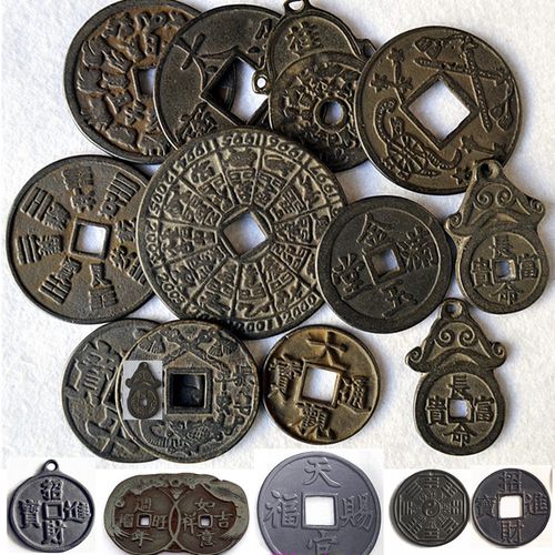 黑色新款客厅铜钱加厚八卦天官赐福镇宅之宝二人同心太平通宝多款