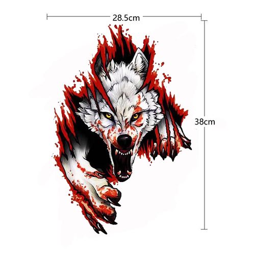 汽车个性3d逼真霸气血狼引擎盖车门车身装饰划痕遮挡防水车贴防水