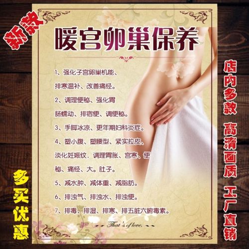 美容院暖宫卵巢保养好处护理宣传广告图画中医养生宣传海报写真图
