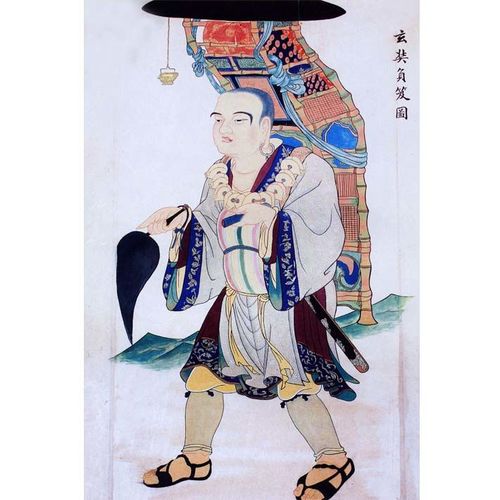 唐僧画像唐卡唐三藏唐玄奘海报佛像壁纸墙贴中堂画书房佛堂装饰2