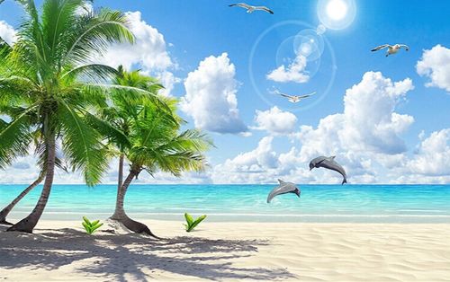 墙纸自粘 墙上桌面装饰贴画风景墙壁画贴纸自粘大自然墙贴大整张3d