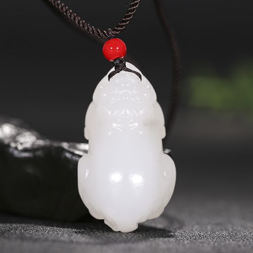 羊脂白玉 貔貅玉吊坠 寓意招财进宝 和田玉貔貅小挂件