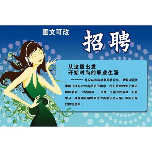 208海报展板素材(制作)372服装店招聘启事广告宣传墙贴画