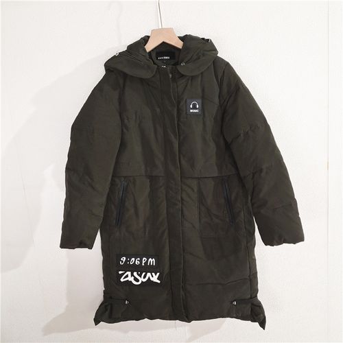 外贸女装秋冬新款双口袋休闲时尚中长款羽绒服  aq西6/34