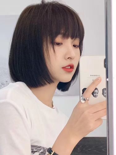 超a漫画刘海齐耳短发一刀切波波头日系甜美假发女短直发自然头套