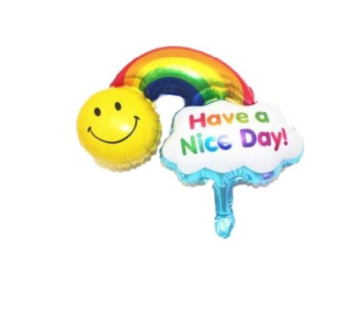 布噜气球 小号彩虹笑脸生日派对气球装饰铝箔气球笑脸
