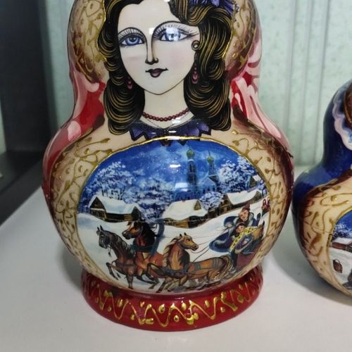 精品俄罗斯套娃肚十手工艺品喷漆工艺木制品摆件儿童智力玩具