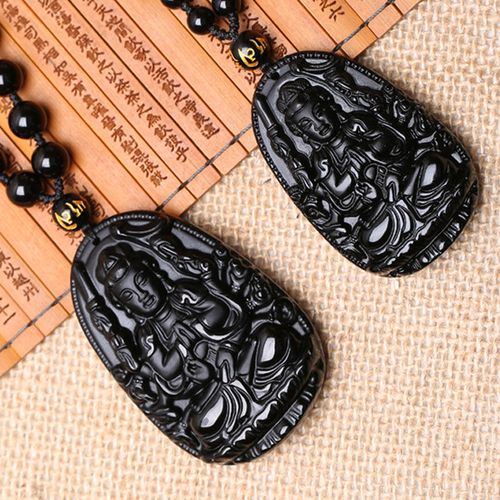 天然黑曜石十二生肖守护神八大本命佛吊坠平安转运护身符项坠奇传