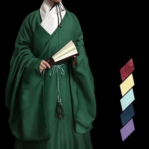 【福鹿记】汉服青山翠道袍  月白暗纹纱藤萝紫真丝棉明制非古装