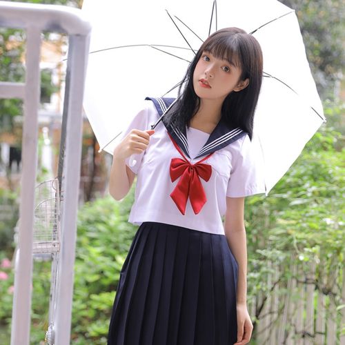 服长短袖学生校班服日系学院风套装少女二本基础款百褶裙毕业照衣服