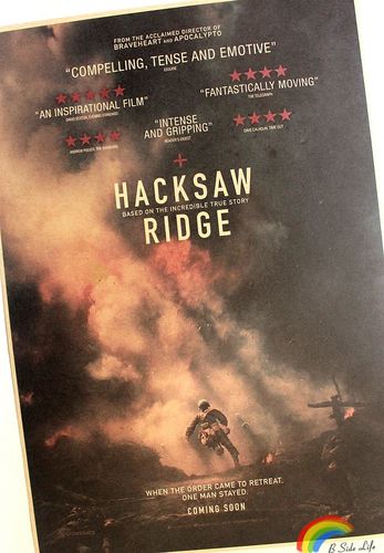 血战钢锯岭 战争电影海报 牛皮纸海报 酒吧咖啡馆装饰挂画