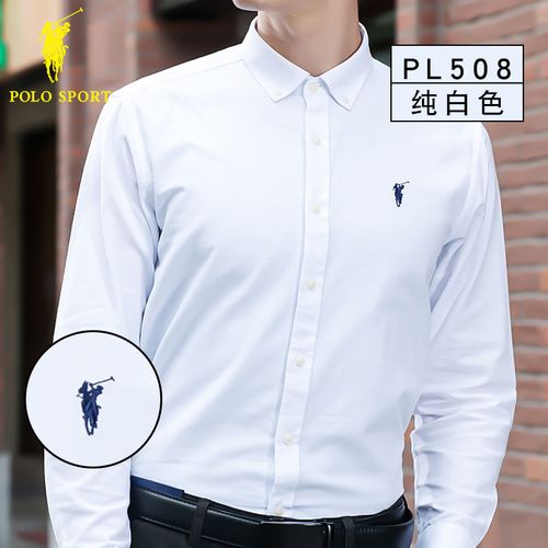 新品新款polosport男士衬衫长袖纯棉新疆棉牛津纺休闲宽松男衬衣