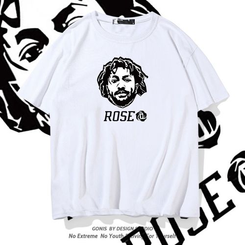 rose1号短袖t恤男女夏季宽松纯棉半袖罗斯头像篮球运动上衣潮牌酷