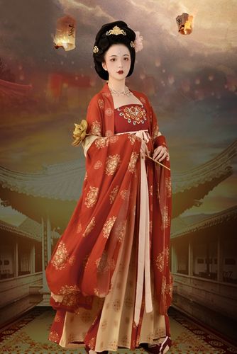 唐朝服装诃子裙汉服全套唐制服饰女贵妃公主古装古风中国风大码