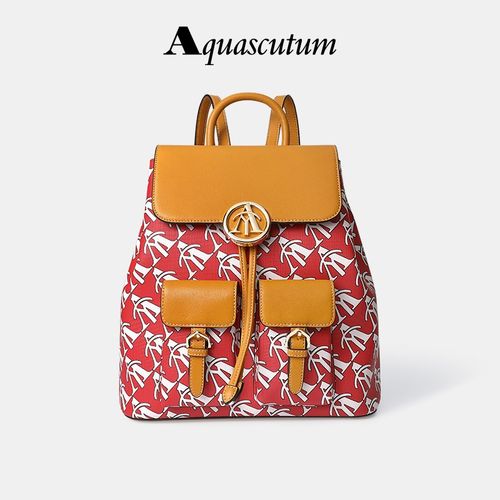 雅格狮丹(aquascutum)双肩包女士背包新品通勤书包时尚潮流女包休闲