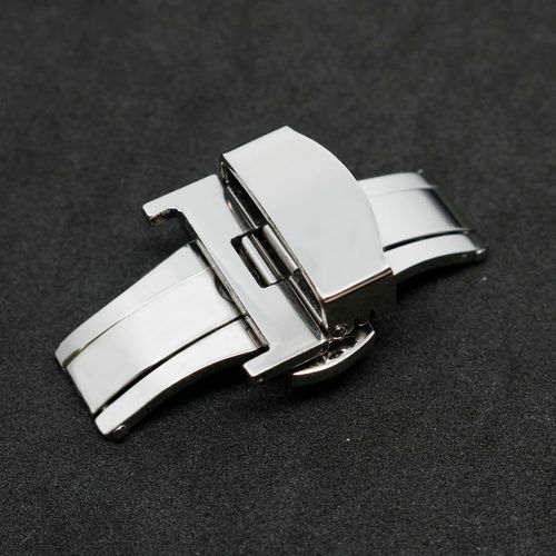 通用皮带蝴蝶扣男女手表带真皮表链不锈钢双按扣折叠扣精钢配件