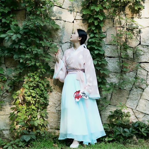 古装女汉服高中生夏季齐腰襦裙大摆明制交领上襦学生原创正品全套