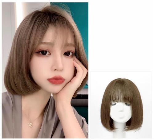 假发女齐耳短发空气刘海波波头自然韩式发型全头套