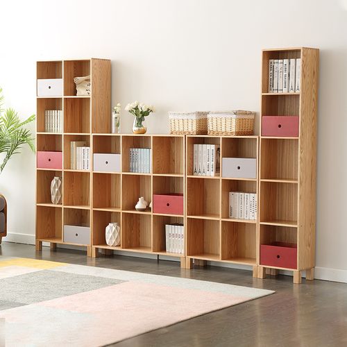 治木工坊全实木书柜北欧简约现代自由组合书架橡木