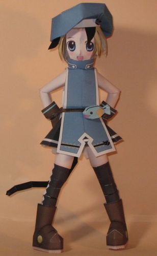 满48包邮动漫人物人偶萌系少女猫女neko 3d立体纸模型手工diy