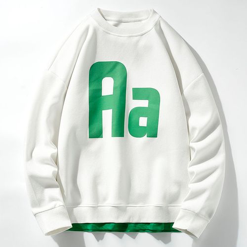 潮流前线2022春季男装长袖卫衣青年青春潮流时尚百搭休闲圆领 白色 m