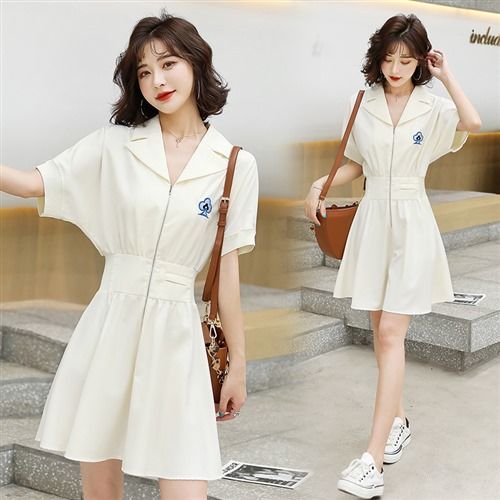 轻熟风流行连衣裙2021夏装新款女装气质休闲收腰显瘦中长款裙子潮